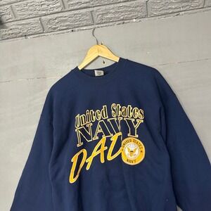 MJ Soffe United States Navy Dad Sweatshirt Crewneck Pullover Navy XL